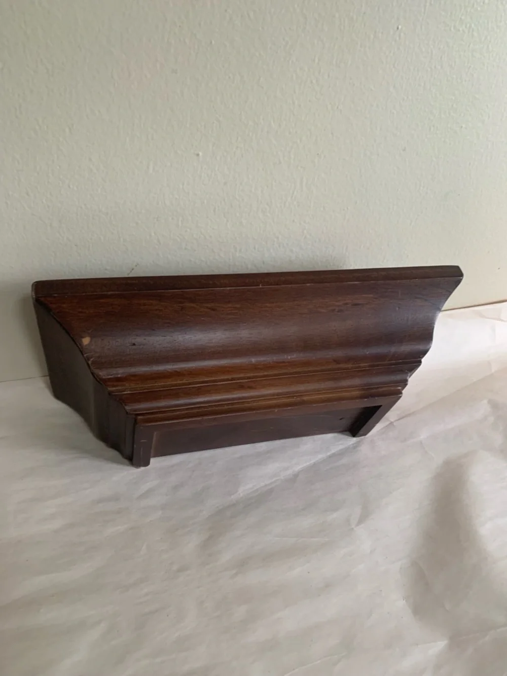 Traditional Floating Shelf Ledge Wood Brown Crown Molding Primitive Display 12”